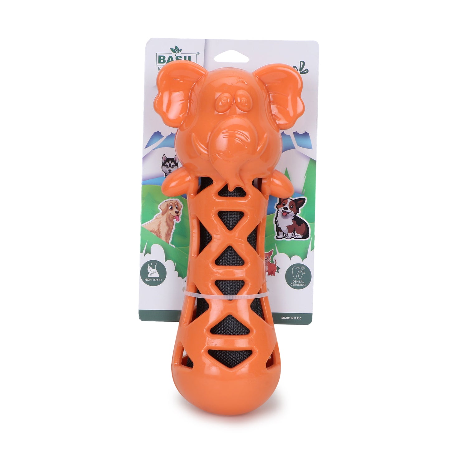 BASIL Crackling Elephant TPR Chew Toy for Dogs and Puppies