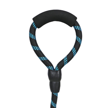 BASIL Rope Leash for Dogs & Puppies, 4 Feet (Black & Blue)