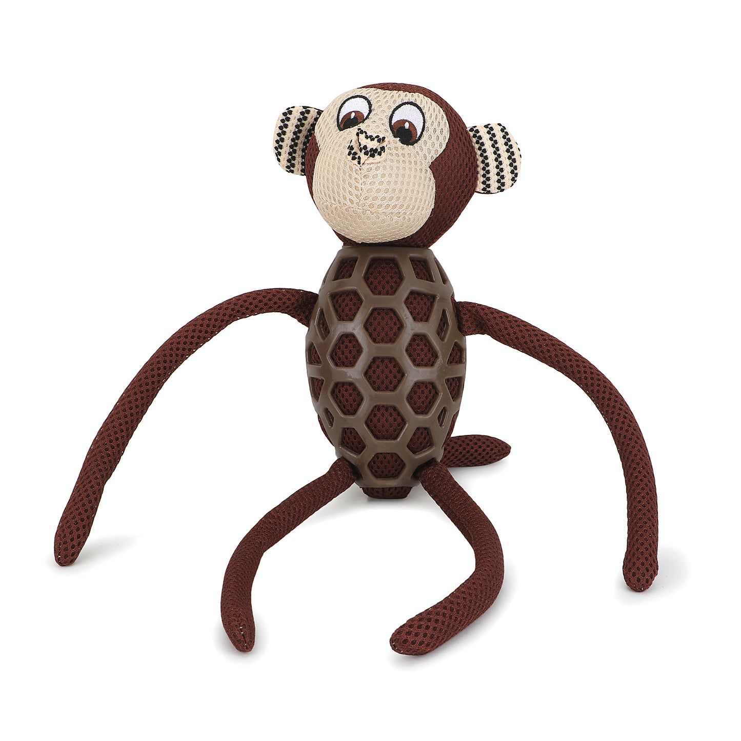 BASIL Monkey Plush Toy with TPR for Dog & Puppy