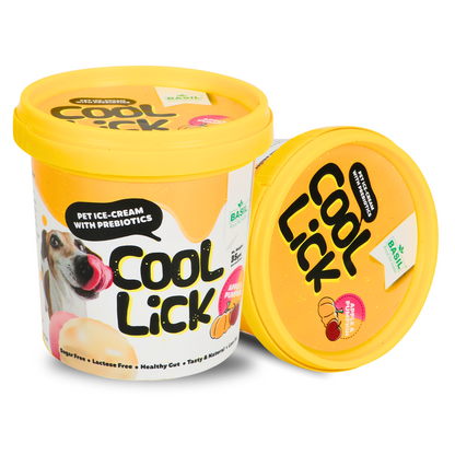 BASIL Cool Lick Dog Ice-Cream with Added Prebiotics, Apple & Pumpkin (Pack of 2)