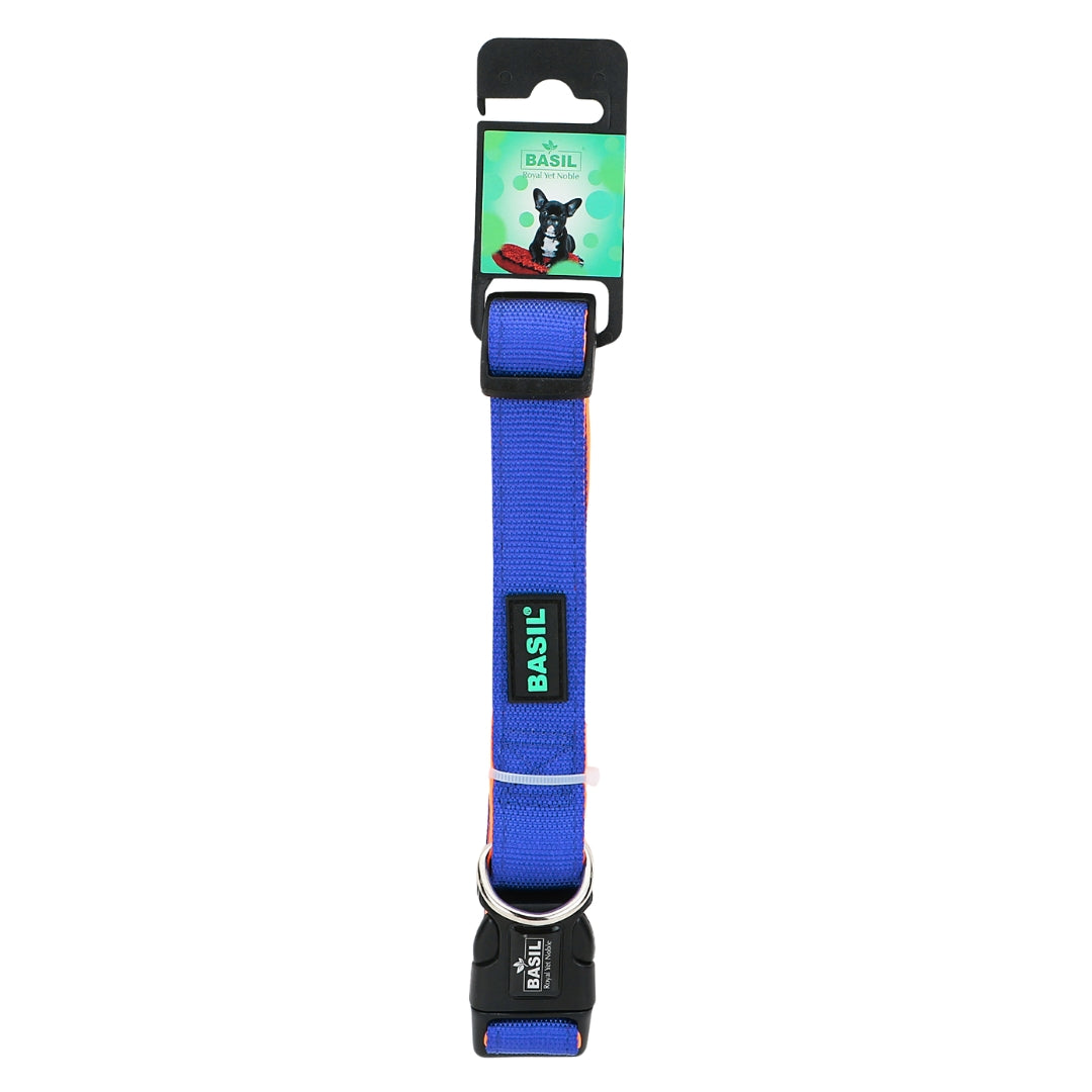 BASIL Padded Adjustable Collar for Dogs & Puppies (Blue)
