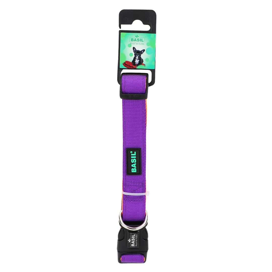 BASIL Padded Adjustable Collar for Dogs & Puppies (Purple)