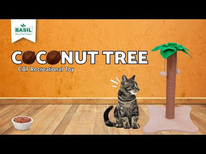 BASIL Cat Coconut Tree Scratcher with Dangler