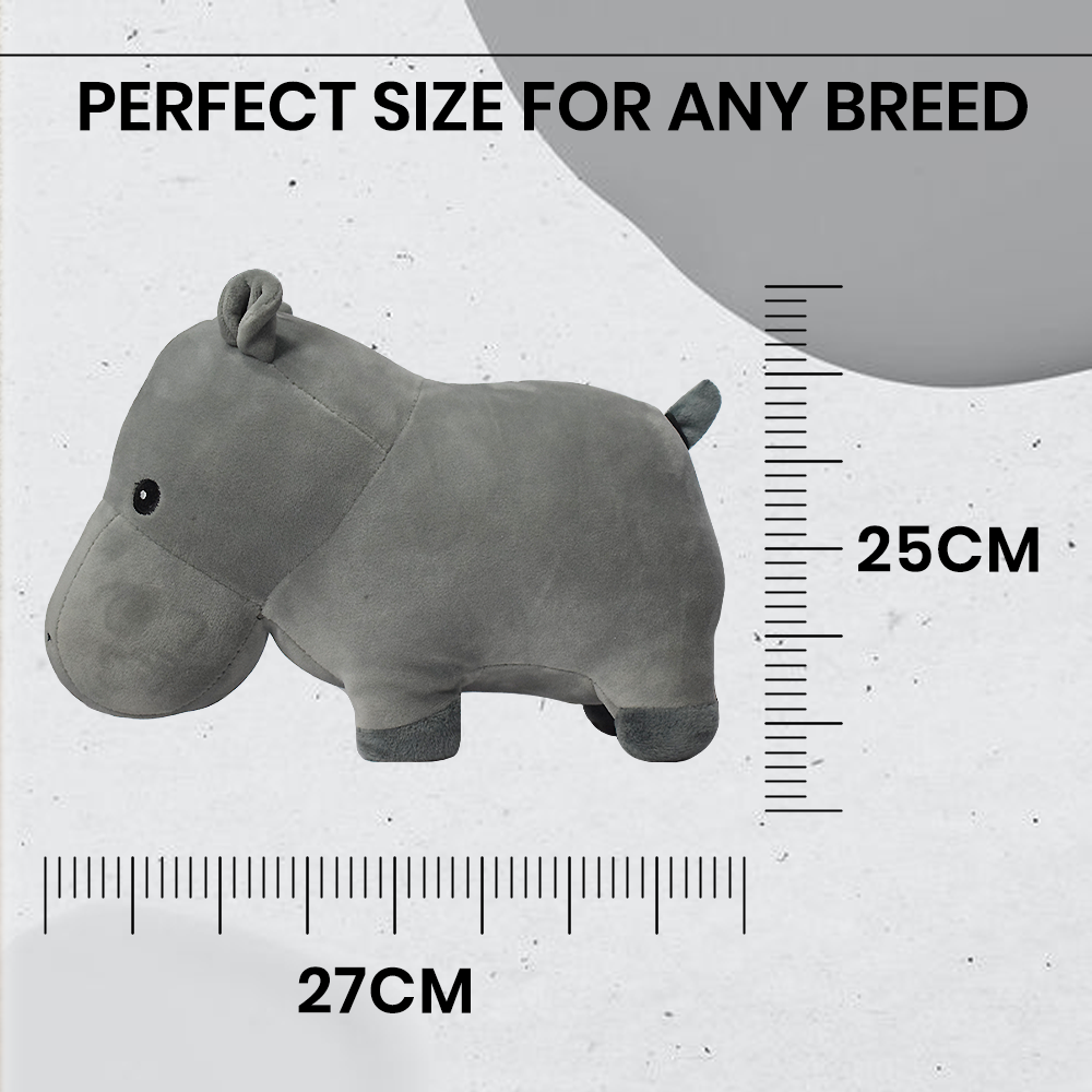 BASIL Cuddly Soft Hippo Plush Toy for Dogs & Puppies