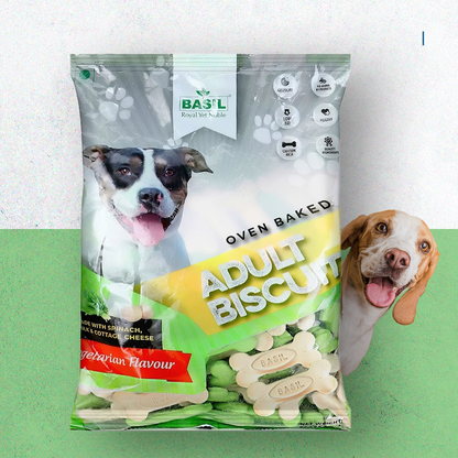 BASIL Dog Biscuits, Real Milk Bone Shaped Training Treat for Adult Dogs, All Breed (900 Grams)