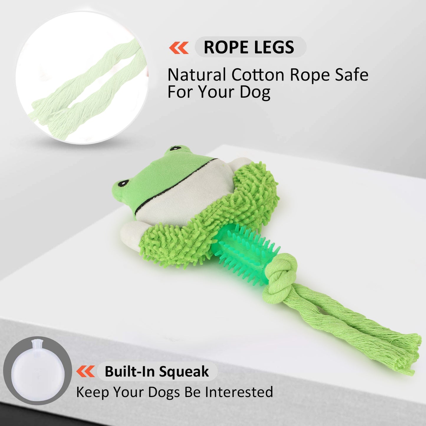 BASIL Plush toy with Rope Green