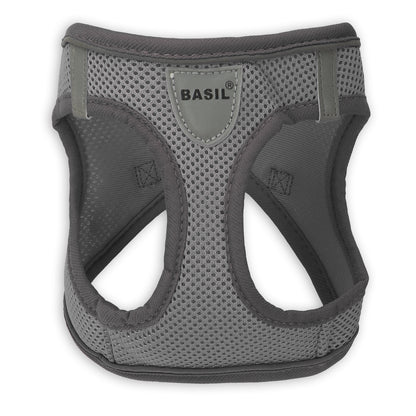 BASIL Soft Adjustable Mesh Harness for Puppies & Small Breed Dogs (Dark Gray)