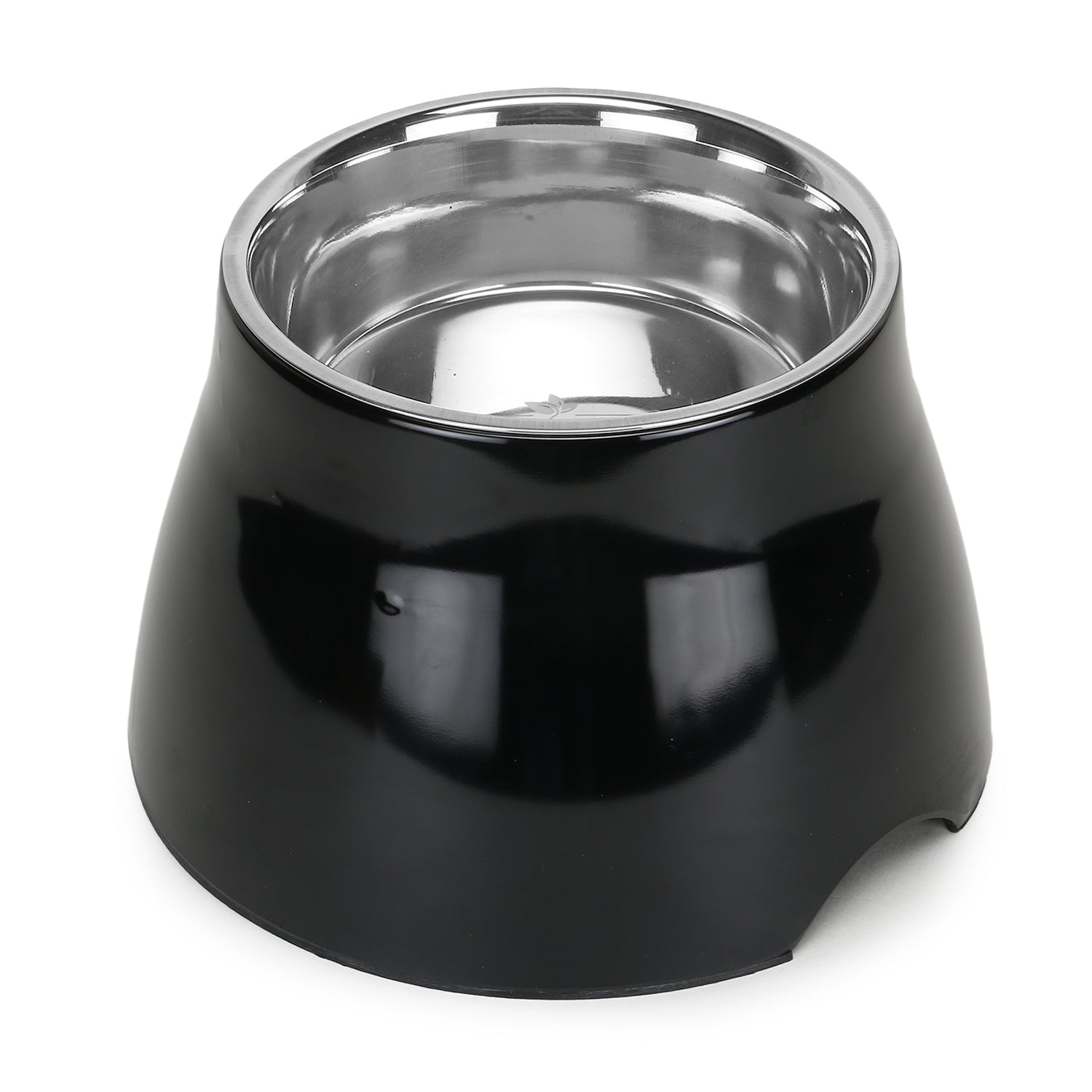 Tails Melamine / Stainless Steel Pet Bowl Black - Large