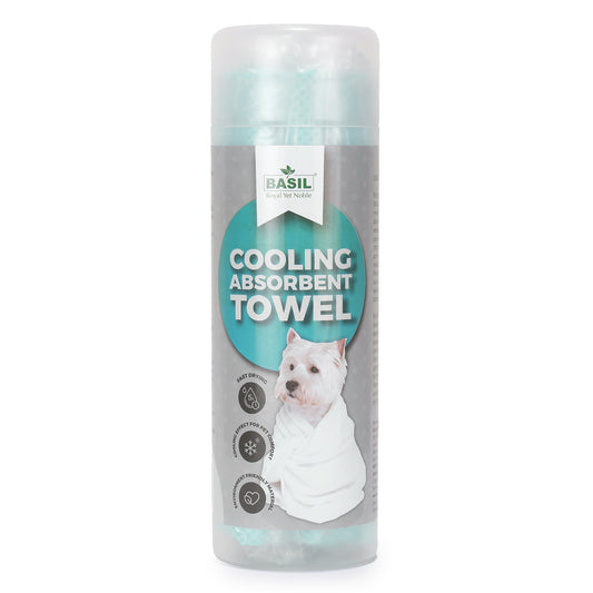 BASIL Pet Towel, Cooling Absorbent Towel for Dogs & Puppies (Green)