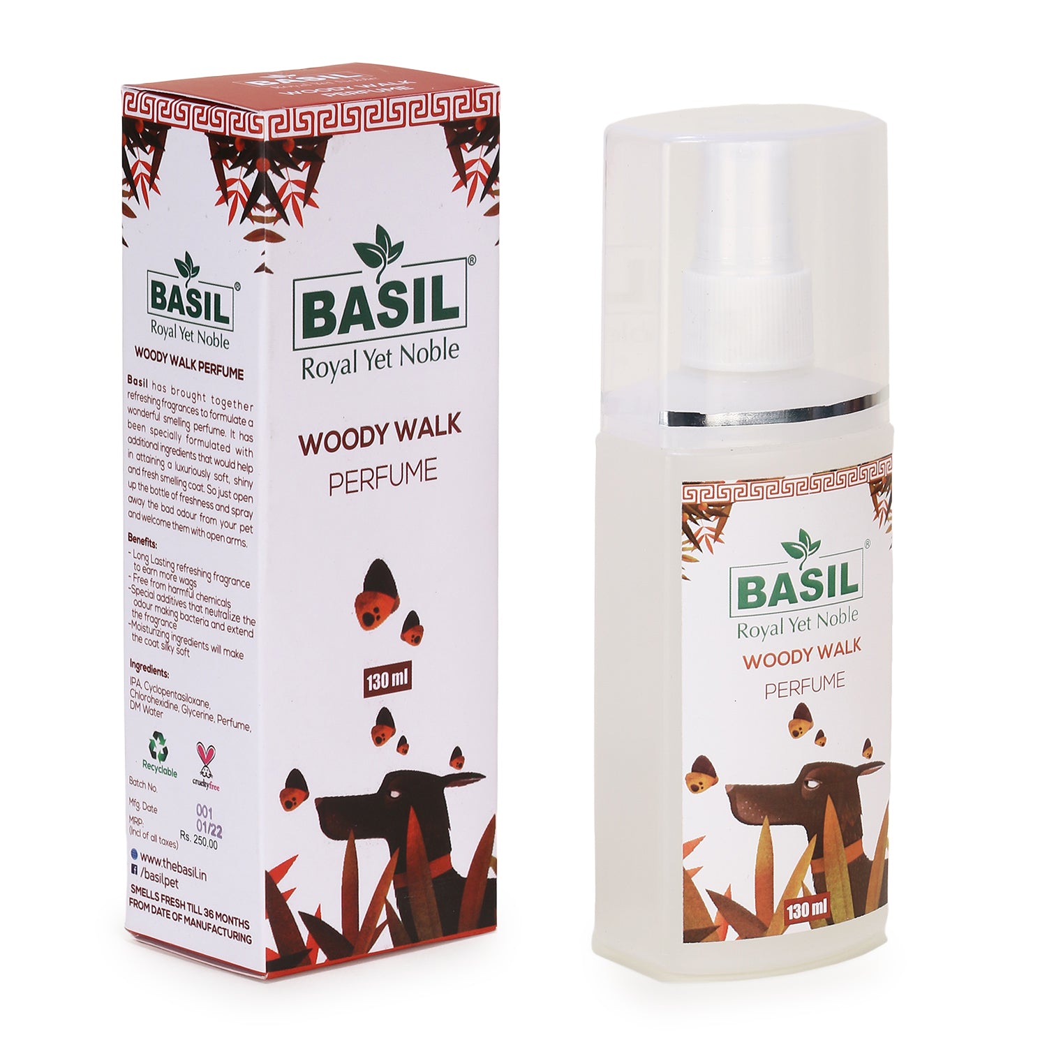 BASIL Woody Walk Perfume for Dogs 130ml