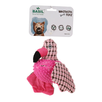 BASIL Bird Plush Pet Toy for Dogs & Puppies with Squeaky Neck (Pink)