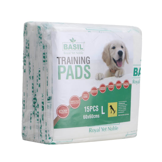 BASIL Puppy Training Pee Pads, Pack of 15 Pcs (Size - 60X60cm)