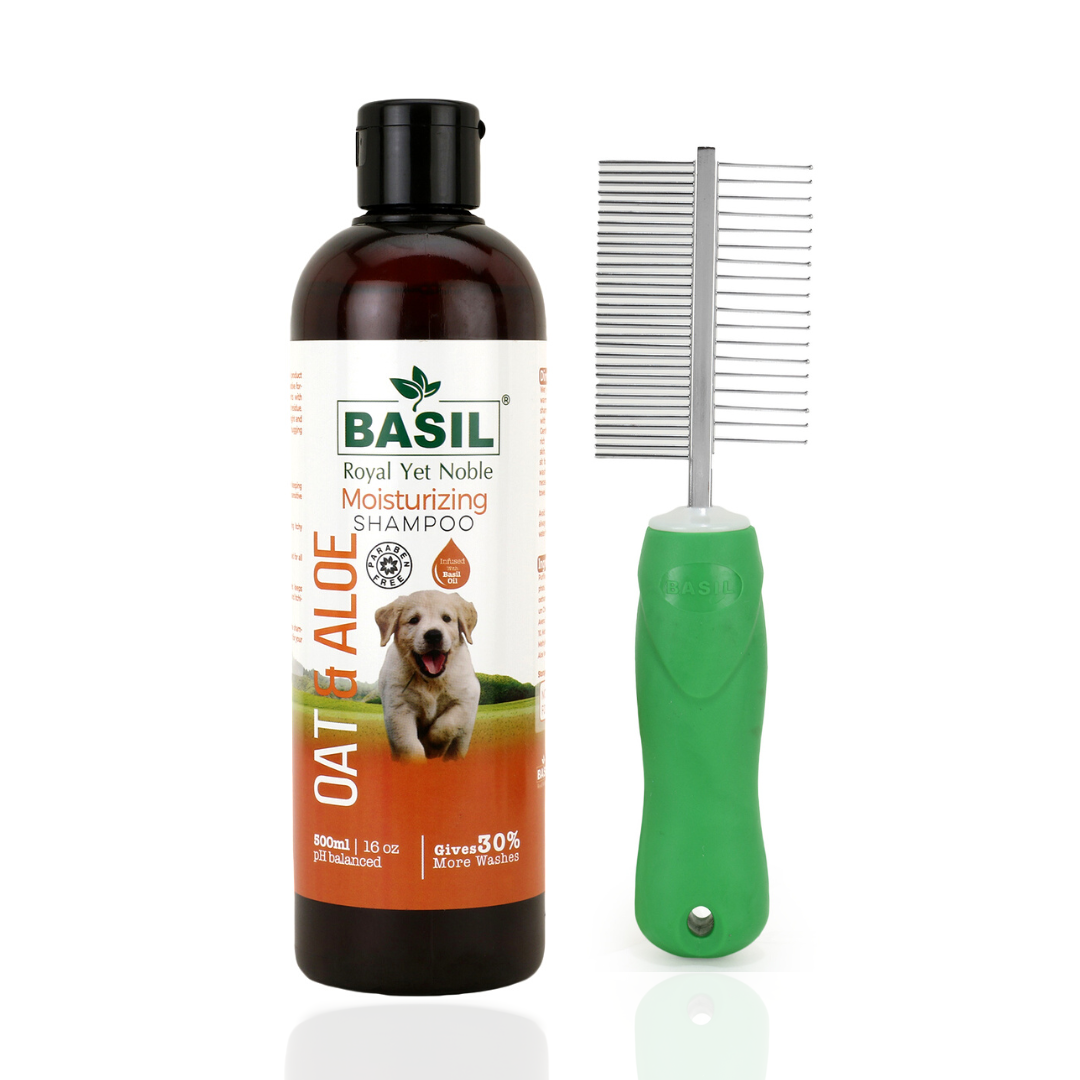 BASIL Oats Aloe Moisturizing Shampoo with Grooming Comb 250ml