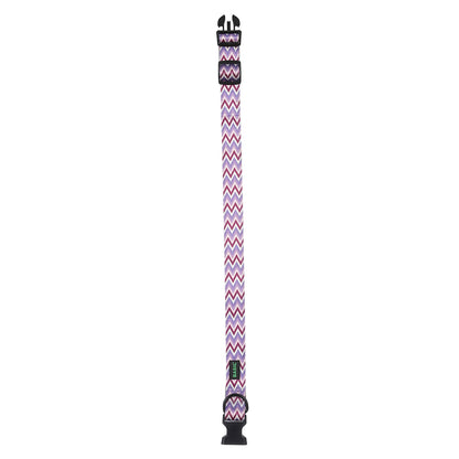 BASIL Zig-Zag Padded Adjustable Collar for Dogs & Puppies, Purple