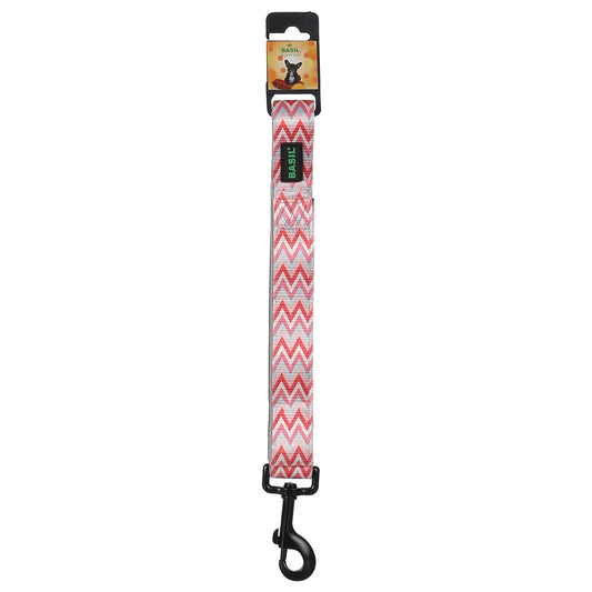 BASIL Zig-Zag Padded Leash for Dogs & Puppies, Red