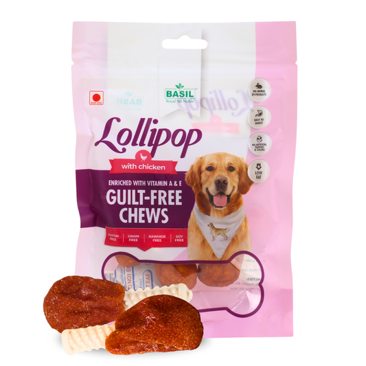 BASIL Chicken Lollipop Guilt-Free Treat for Dogs & Puppies | 92 Grams