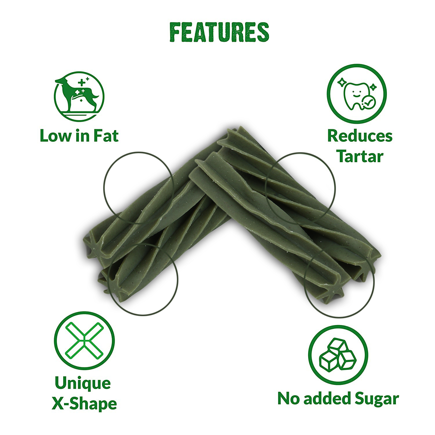 BASIL Dental Care Twisted Chew Sticks for Dogs & Puppies | 200 Grams