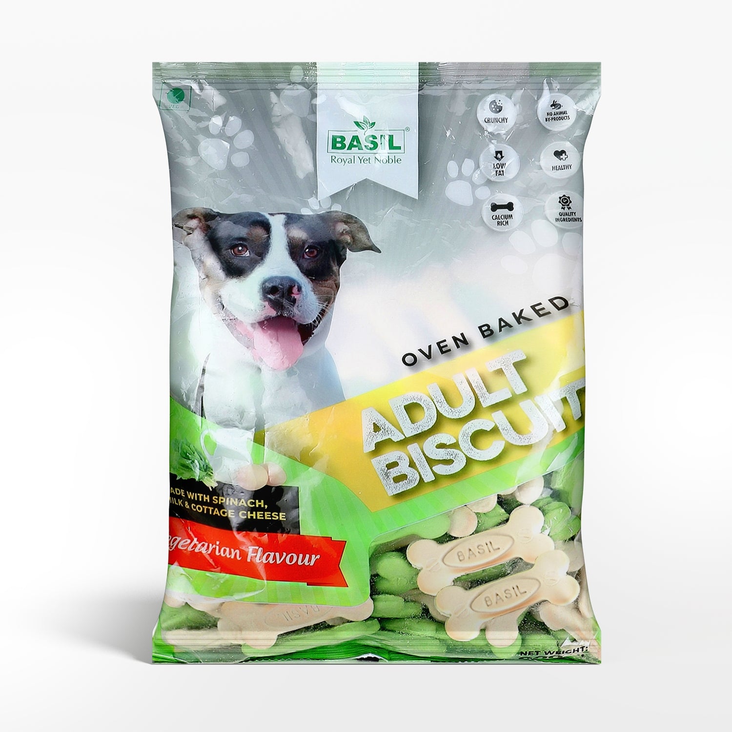 BASIL Dog Biscuits Real Milk Bone Shaped Training Treat for Adult Dogs All Breed 900 Grams