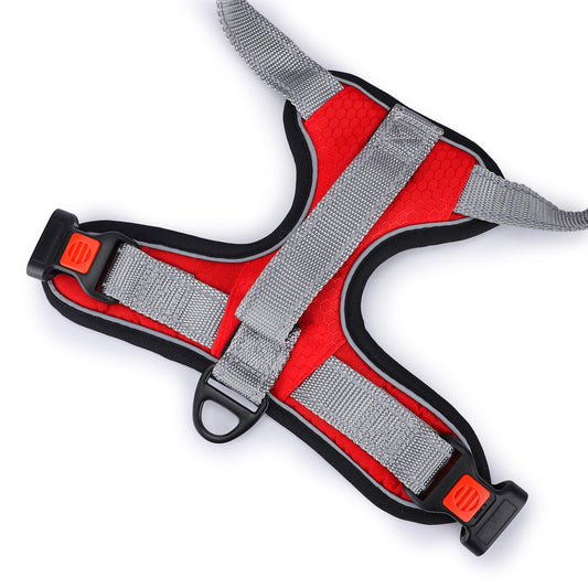 BASIL Dog Handle Harness No-Pull Adjustable Vest Harness, Reflective Red