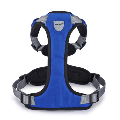 BASIL Dog Handle Harness No-Pull Adjustable Vest Harness, Reflective Blue